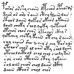 Um exemplo do texto do manuscrito Voynich