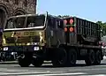 Lançador de foguetes WM-80 "Typhoon" das tropas de foguetes e artilharia do Exército Armênio, durante um desfile militar, Praça da República, Yerevan