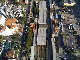 Vista aérea do complexo da estação.