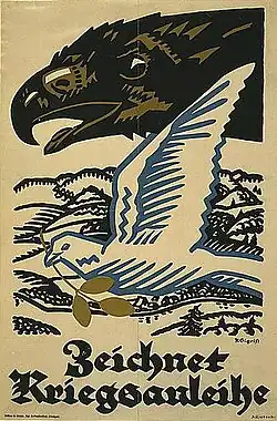 Um pôster de empréstimo de guerra alemão, 1917.