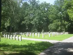 Vista do campo de vítimas aéreas