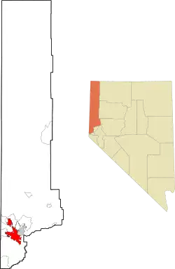 Localização no condado de Washoe