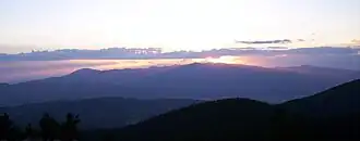 Fim de tarde sobre o monte Wheeler na serra Sangre de Cristo