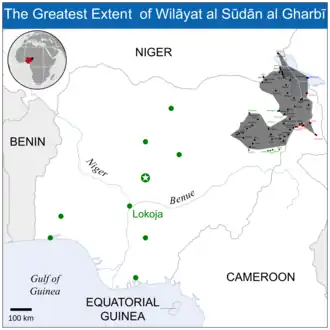 Território do Boko Haram na sua maior extensão (2014)