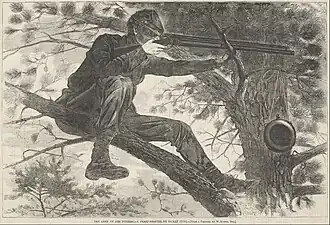 O Exército do Potomac - Um Sharpshooter em serviço de piquete, por Winslow Homer, 1862.