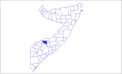 Localização de Xuddur na Somália