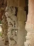 Yali pillars at Ranganatha temple, Rangasthala, Chikkaballapur district, Karnataka