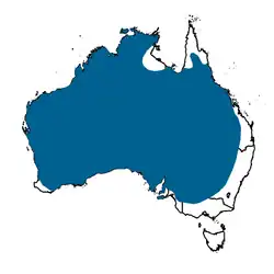 Área de distribuição do papa-mel-de-pescoço-amarelo[2]