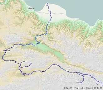 Mapa do curso do Iexilermaque