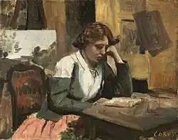 Jean-Baptiste-Camille Corot, Leitura de menina, 1868, National Gallery of Art[9]