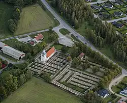 Vista aérea da igreja de Ysane