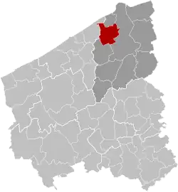 O município de Zuienkerke na Província de Flandres Ocidental
