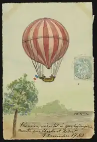 First flight of a gás air balloon on 1 December 1783
