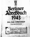 Capa do Berliner Adressbuch 1943. Internal pages used in the discussion of Günter Litfin, and other Berlin Wall victims