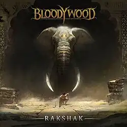 Ilustração de um garoto com um grande elefante atrás