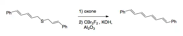 Esquema 2. Usando a reação de Ramberg-Bäcklund para sintetizar 1,8-difenil-1,3,5,7-octatetraeno.