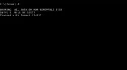 Captura de tela de um programa de formatação no MS-DOS