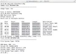 Captura de tela do Sleuthkit no OSX