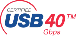 The certified USB4 40Gbps logo