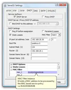 configuração de servidor DHCP