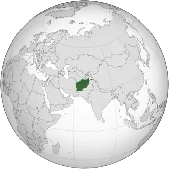 Localização do Afeganistão