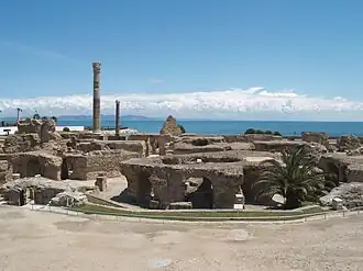 Ruínas das termas romanas de Antonino em Cartago