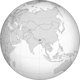 Localização do Butão