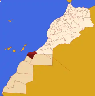 Localização da província em Marrocos. Sara ocidental incluído.