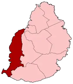Localização do distrito de Black River na Maurícia
