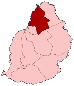 Localização do distrito de Pamplemousses na Maurícia