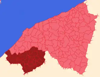 Localização da Província, dentro da região.