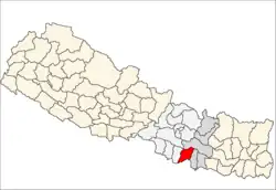 Localização de Sarlahi no Nepal