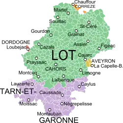 Mapa de Quercy.