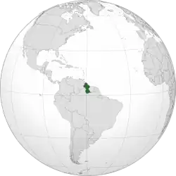 Localização de Guiana