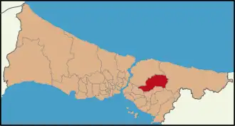 Localização de Çekmeköy Província de Istambul