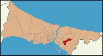 Localização de Sancaktepe na Província de Istambul