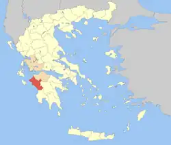 Localização da Élida na Grécia