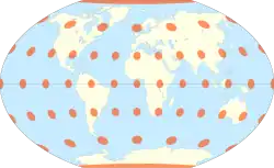 The Winkel tripel projection with Tissot's indicatrix of deformation