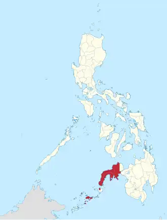 Península de Zamboanga na Filipinas  Coordenadas : 7°50'N, 122°25'E