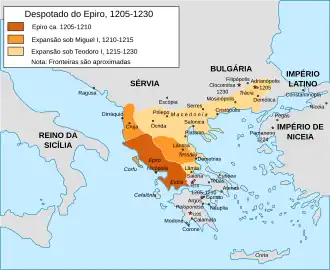 Localização de Despotado do Epiro
