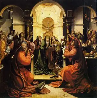Pentecostes, de Grão Vasco (c. 1530), na sacristia