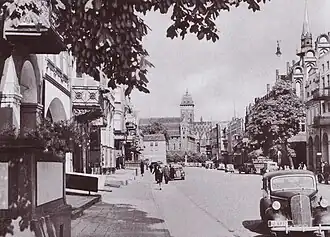 Praça da Cidade Velha em Malbork (com arcadas), cerca de 1935