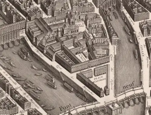 O palácio na década de 1730, detalhe do mapa de Paris de Turgot