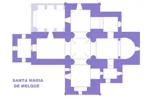 Planta da Igreja de Santa María de Melque, séculos VII-VIII, Espanha