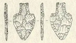 "Ponta em forma de cauda de peixe encontrada em Belize."