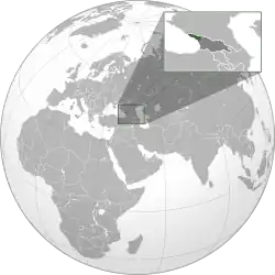 A República da Abecásia (verde escuro) e a Georgia (cinza escuro)