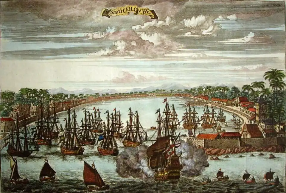 Colombo Neerlandês, baseado em uma gravura por volta de 1680.