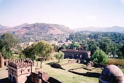 Uma imagem da cidade medieval de Gondar na Etiópia
