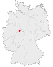 Mapa da Alemanha, posição de Warburg acentuada