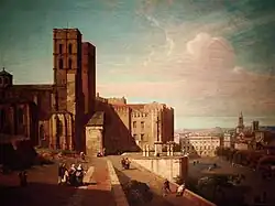 Palais des papes (1845), por Jules-Romain Joyant (1803-1854)